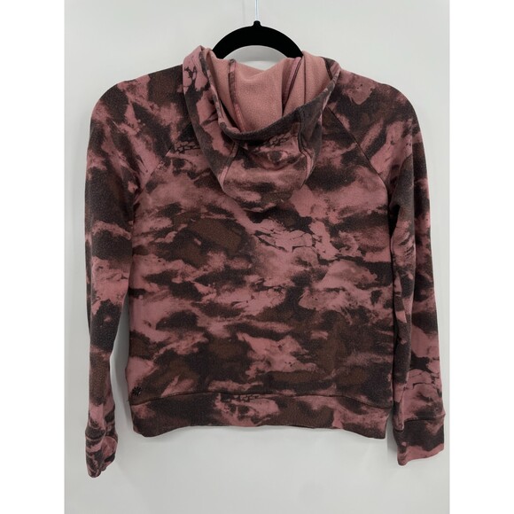 ATHLETA GIRL In Your Element 2.0 Pink Maroon Tie Dye Hoodie Sweater Size L (12) - Picture 3 of 5